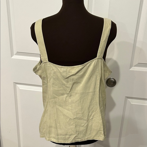 J. Jill Cream Lace Sequin Linen Beachy Lagenlook Trim Camisole Top Size XL - Picture 6 of 9